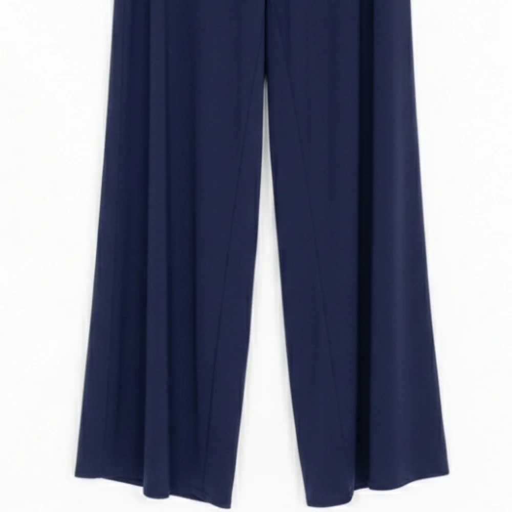 Clara Sun Woo Signature Palazzo Pants Sz XS in blue Wide Leg High-Rise Trouser